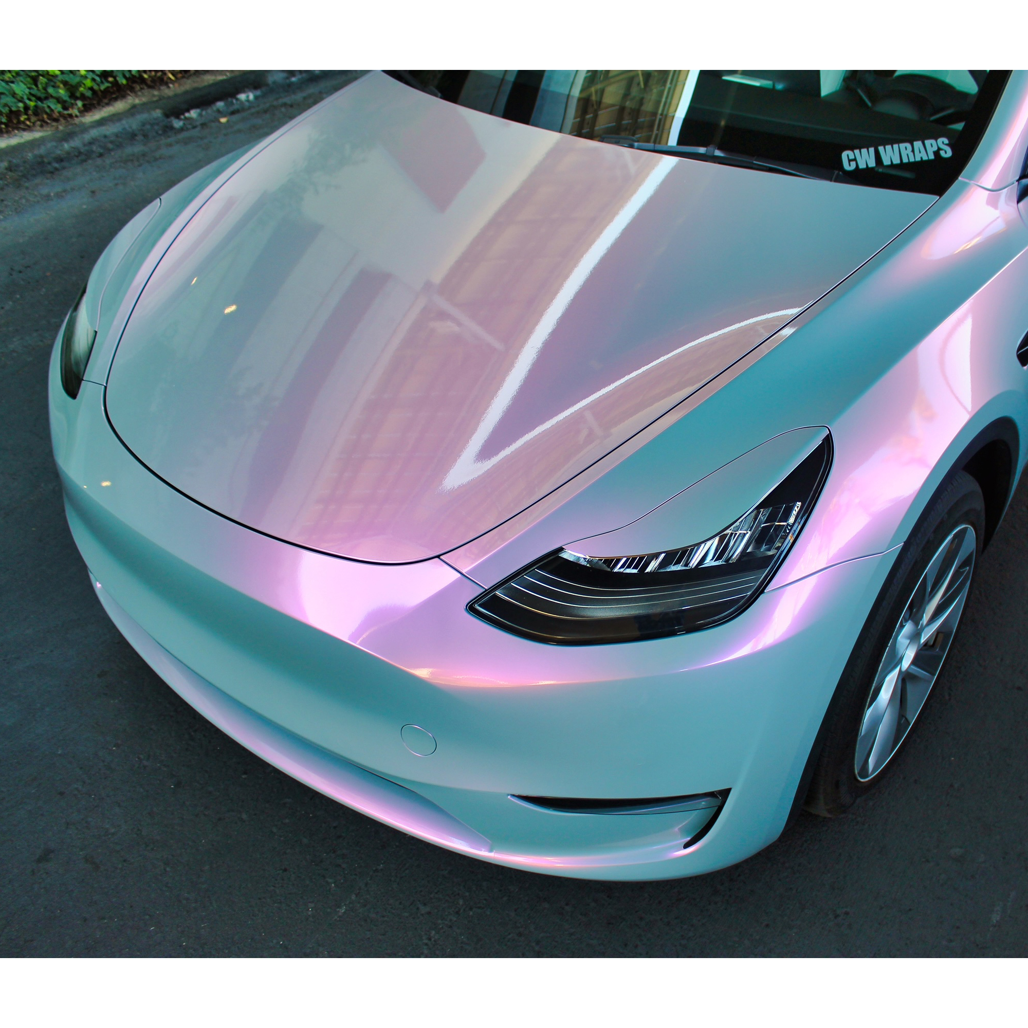 Vehicle application of Space Candy Gray to Pink
