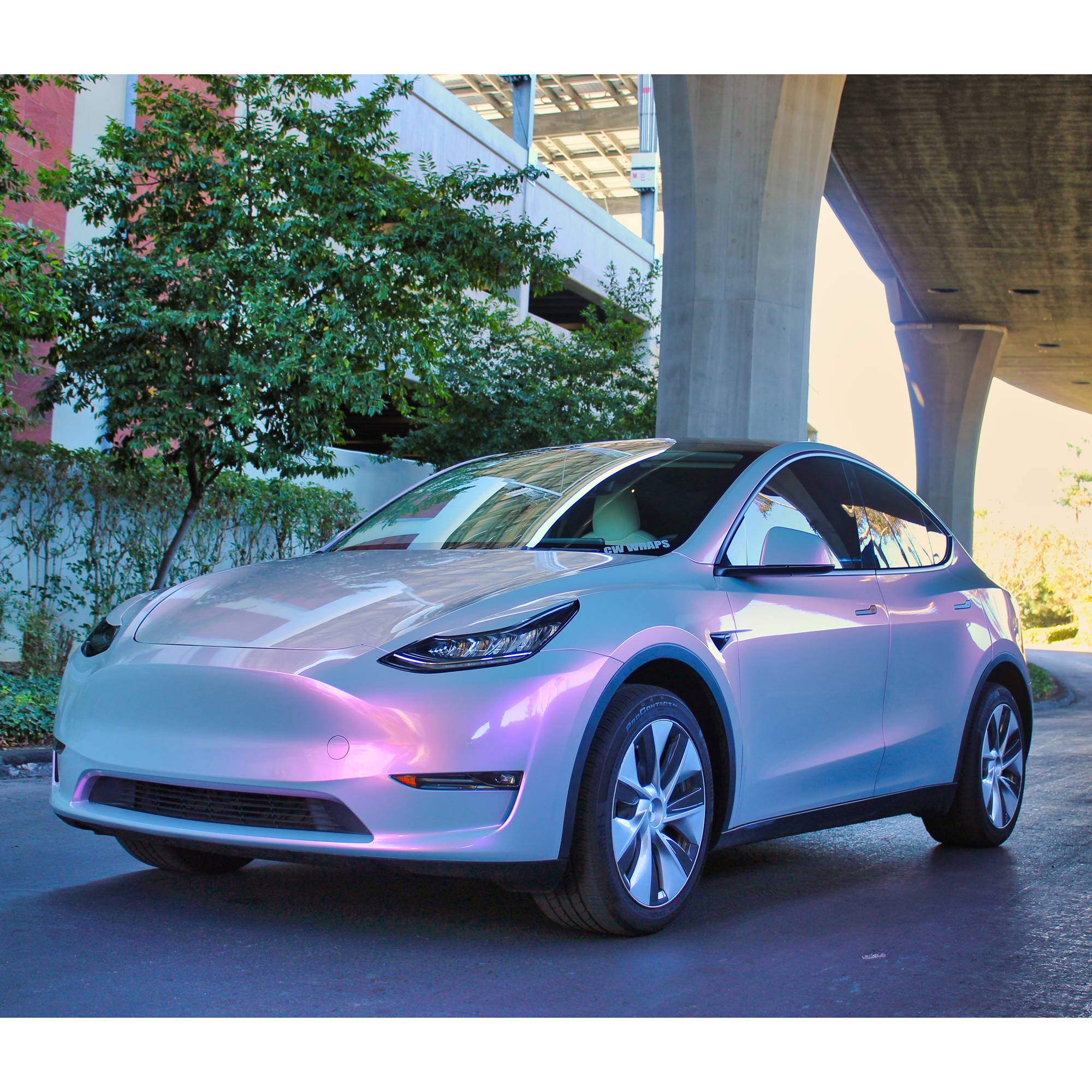 Vehicle application of Space Candy Gray to Pink