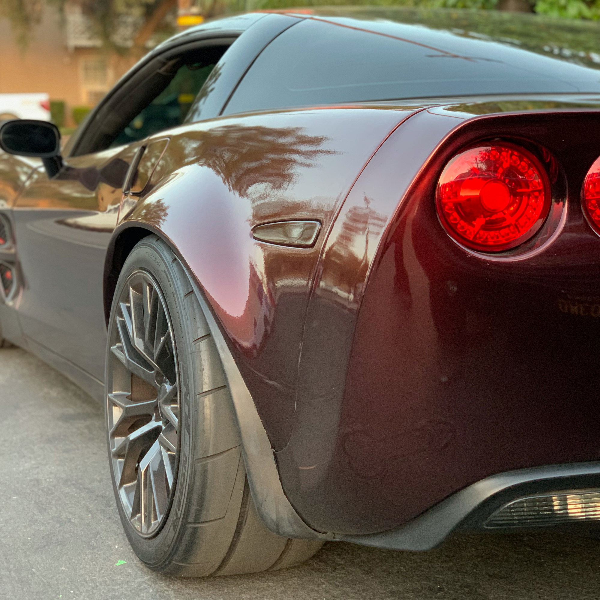 Vehicle application of Metal Paint Burgundy