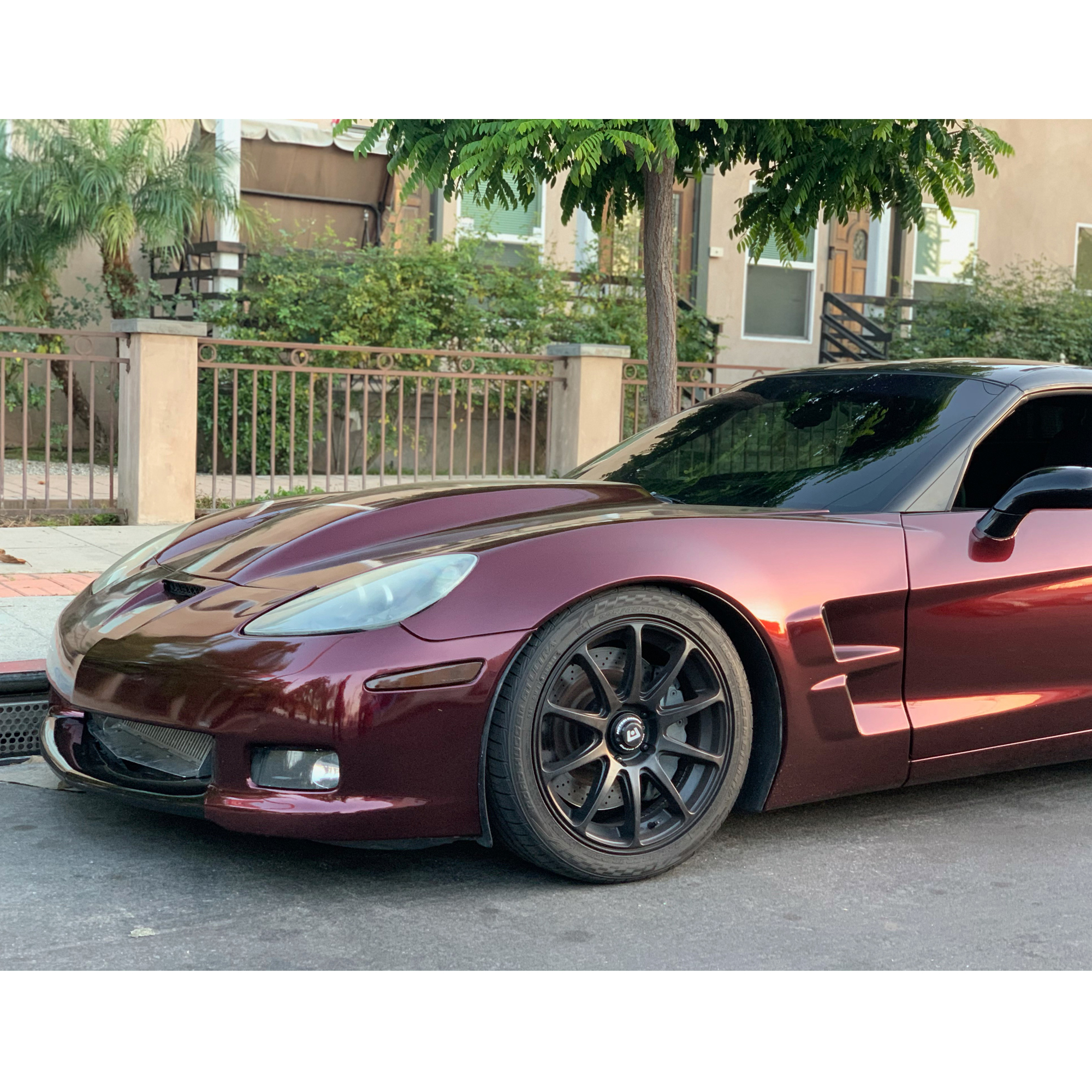 Vehicle application of Metal Paint Burgundy