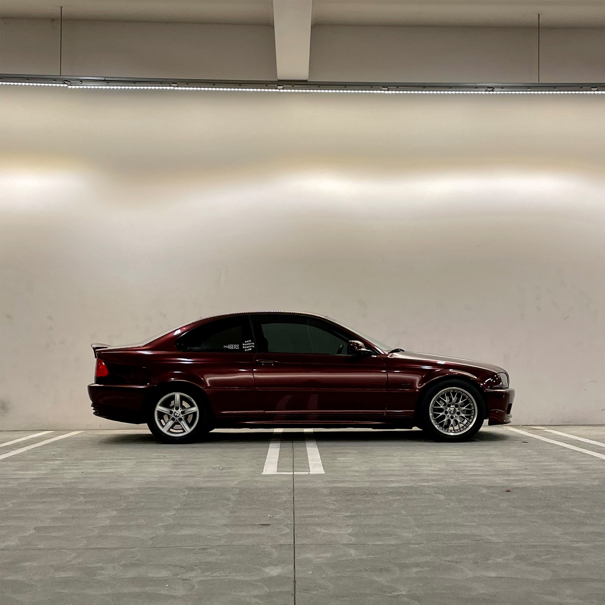 Vehicle application of Metal Paint Burgundy