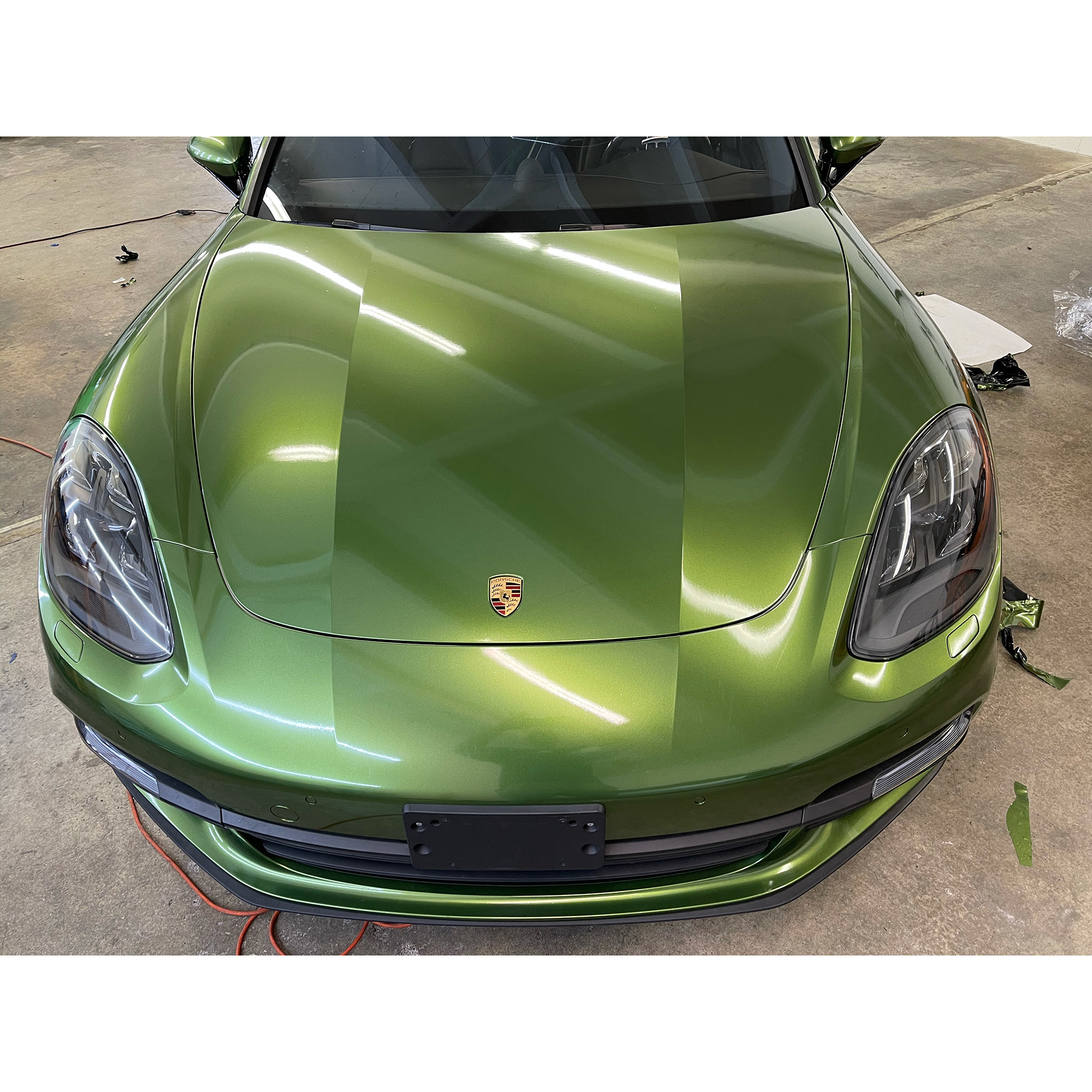 Vehicle application of Metal Paint Mamba Green