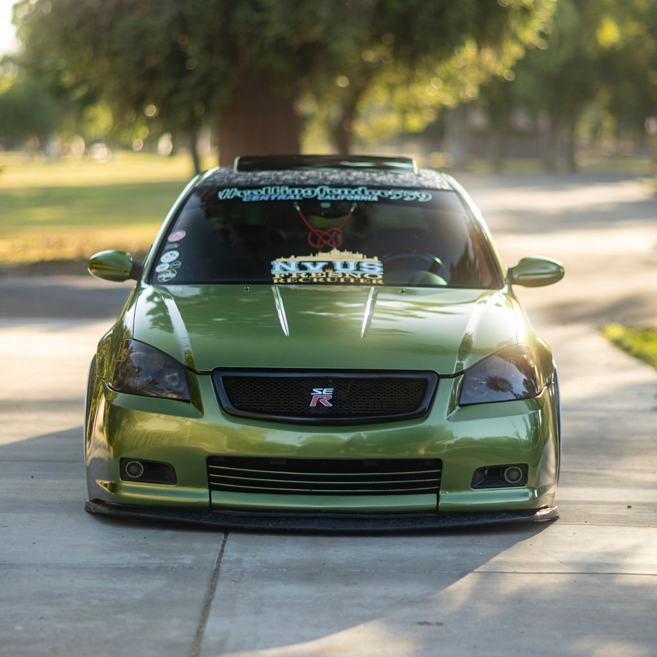 Vehicle application of Metal Paint Mamba Green