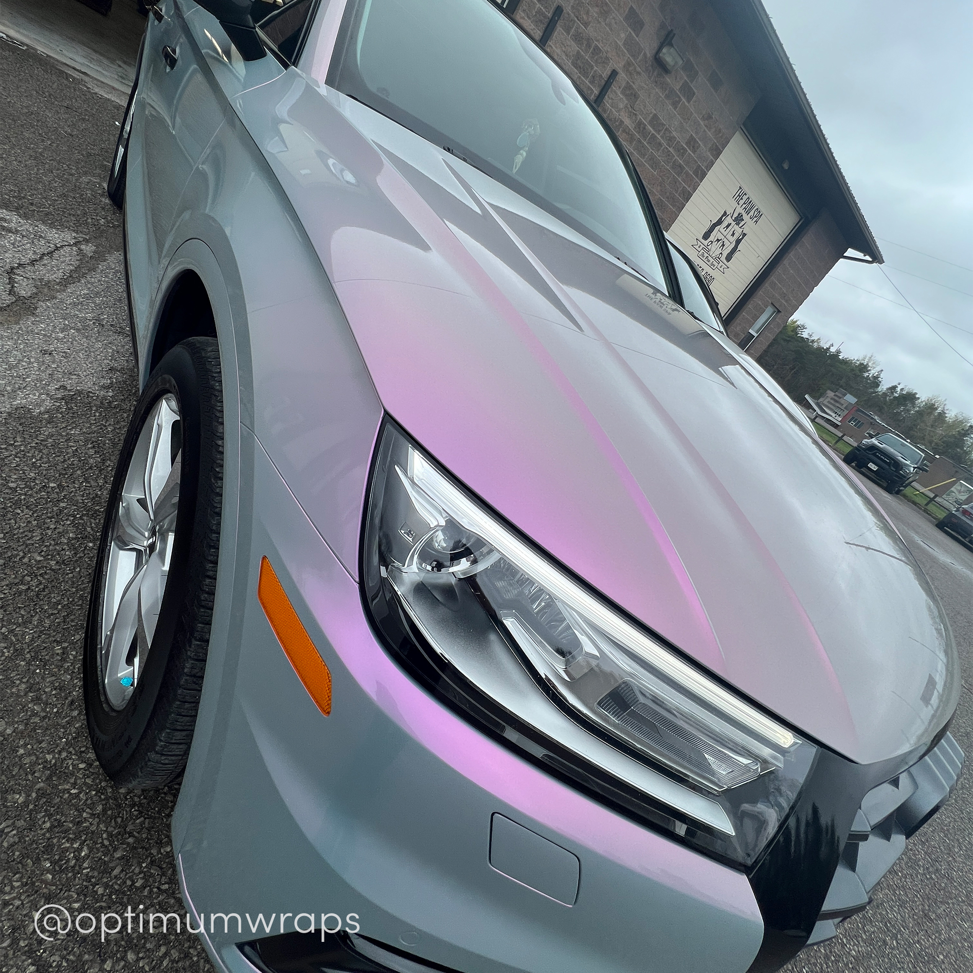 Vehicle application of Space Candy Gray to Pink